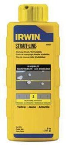 DESCRIPTION: (6) STRAIGHT-LINE MARKING CHALK BRAND/MODEL: IRWIN #187XP3 INFORMATION: YELLOW RETAIL$: $11.22 TOTAL SIZE: 8 OZ BOTTLES QTY: 6