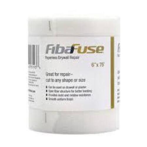 DESCRIPTION: (12) ROLLS OF PAPERLESS DRYWALL REPAIR BRAND/MODEL: FIBAFUSE RETAIL$: $8.68 PER ROLL SIZE: 6" X 75' QTY: 12