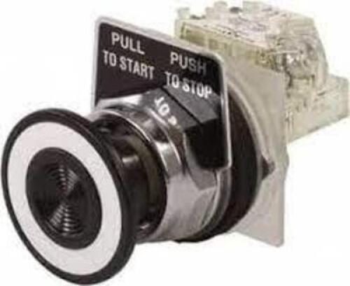 DESCRIPTION: (6) PUSH-PULL OPERATOR, NON-ILLUMINATING BRAND/MODEL: SCHNEIDER #9001KR9BH13 RETAIL$: $175.77 EA SIZE: 2 POSITION, 1.5+ DIAMETER, BLACK Q