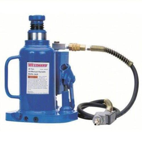 DESCRIPTION: (1) BOTTLE JACK BRAND/MODEL: WESTWARD #1ZKX8 INFORMATION: BLUE RETAIL$: $453.59 EA SIZE: 8 1/2 x 7 1/4 in Base, Air/Manual, With 20 ton L