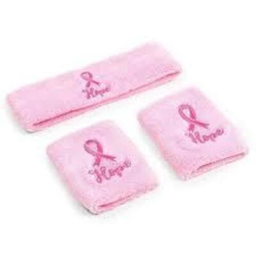 DESCRIPTION: (6) 3 PACK SWEATBAND AND HEADBAND SET BRAND/MODEL: SPARKLE AND BASH INFORMATION: PINK BREAST CANCER AWARENESS RETAIL$: $10.00 EA QTY: 6