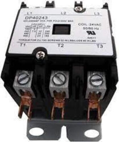 DESCRIPTION: (5) 3 POLE CONTACTOR BRAND/MODEL: SUPCO #DP40243 RETAIL$: $24.99 EA SIZE: 40 FLA 50A RES 24VAC QTY: 5