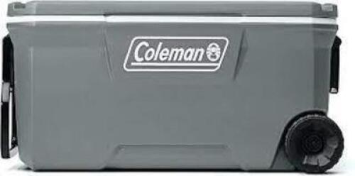 DESCRIPTION: (1) WHEELED COOLER BRAND/MODEL: COLEMAN INFORMATION: GRAY RETAIL$: $119.00 EA SIZE: 84 CANS QTY: 1