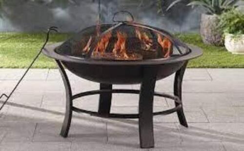 DESCRIPTION: (1) FIRE PIT WITH PVC COVER BRAND/MODEL: MAINSTAYS INFORMATION: BLACK RETAIL$: $349.00 EA SIZE: 26" QTY: 1