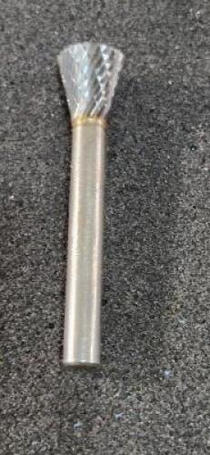 DESCRIPTION: (1) SOLID CARBIDE SN-4 INVERTED CONE BURR BRAND/MODEL: SGS 15903 RETAIL$: 37.85 SIZE: 1/4" SD QTY: 1