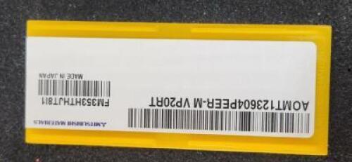 DESCRIPTION: (10) AOMT CARBIDE MILLING INSERTS BRAND/MODEL: MITSUBISHI AOMT123604PEER-M VP20RT RETAIL$: $19.97 PER INSERT QTY: 10