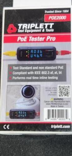 DESCRIPTION: (2) DIGITAL VOLTAGE/CONTINUITY TESTER SPECIALTY METER BRAND/MODEL: TRIPLETT POE2000 RETAIL$: $99.99 EA QTY: 2