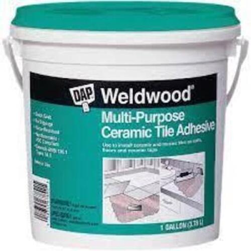 DESCRIPTION: (2) MULTI-PURPOSE CERAMIC TILE ADHESIVE BRAND/MODEL: WELDWOOD RETAIL$: $37.34 EA SIZE: 1 GALLON QTY: 2