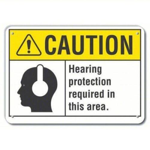 DESCRIPTION: (6) HEARING PROTECTION REQUIRED BRAND/MODEL: REFLECTIVE HEARING SIGN RETAIL$: $20.00 EA QTY: 6