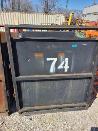 DESCRIPTION: (1) STEEL BIN WITH DOORS SIZE: APPROX 48" X 52 1/2" X 60" QTY: 1