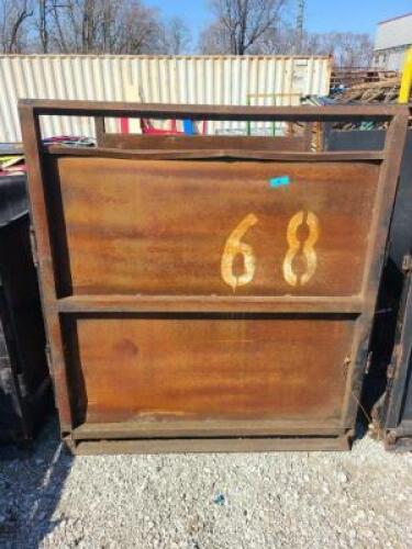 DESCRIPTION: (1) STEEL BIN WITH DOORS SIZE: APPROX 48" X 52 1/2" X 60" QTY: 1