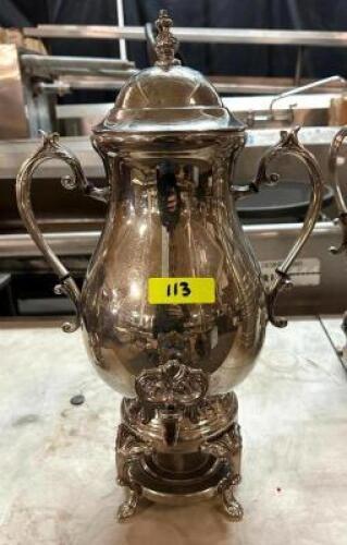 PLATED SLIVER COFFEE URN W/ LID