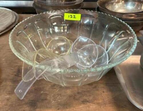 LARGE GLASS PUNCH BOWL