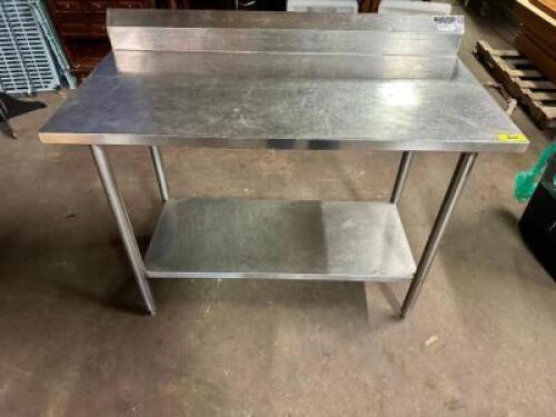 48" X 24" STAINLESS TABLE W/ 4" BACK SPLASH