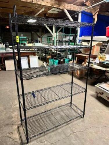 48" X 18" FIVE TIER WIRE SHELF ( BLACK )