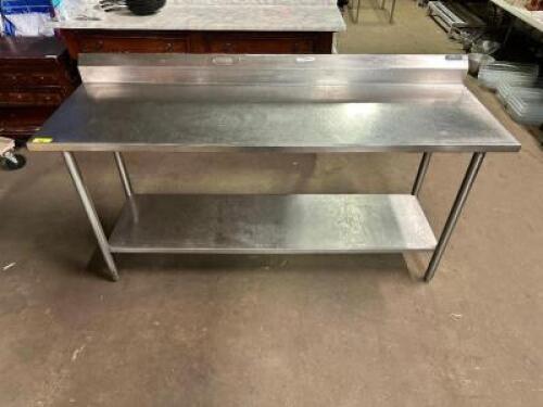 48" X 24" STAINLESS TABLE W/ 4" BACK SPLASH