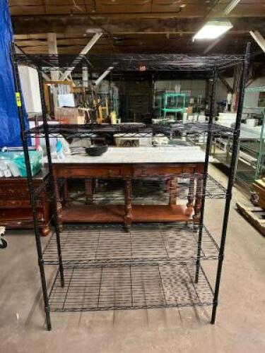 48" X 24" FIVE TIE WIRE SHELF ( BLACK )