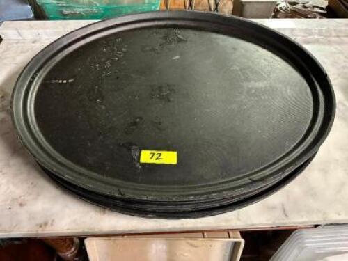 (4) 27" OVAL BLACK SERVING TRAYS