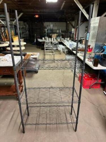 36" X 16" FOUR TIER WIRE SHELF ( BLACK )