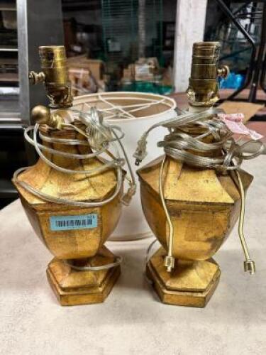 (2) END TABLE LAMPS W/ SHADES.