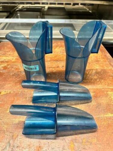 (2) BLUE PLASTIC ICE SCOOPS