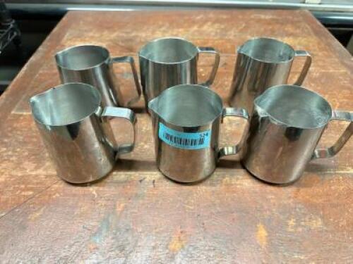 (6) STAINLESS CREAMER DECANTERS
