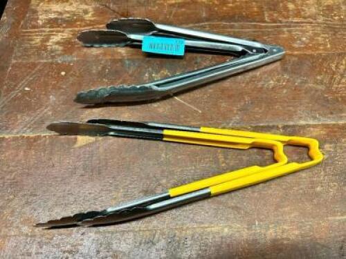 (4) STAINLESS TONGS