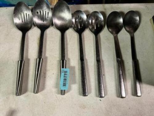(7) STAINLESS SERVING SPOONS