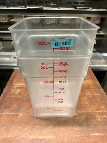 (2) 22 QT PLASTIC CONTAINERS W/ LIDS