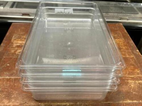 (4) FULL SIZE PLASTIC INSERTS. W/ LIDS
