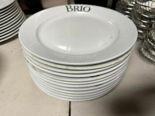 (12) 12" CHINA PLATES W/ " BRIO " LOGO