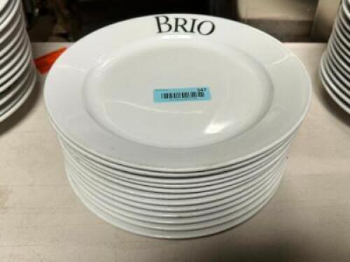 (12) 12" CHINA PLATES W/ " BRIO " LOGO
