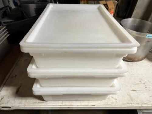 (3) 8 GALLON PLASTIC CONTAINERS W/ LIDS