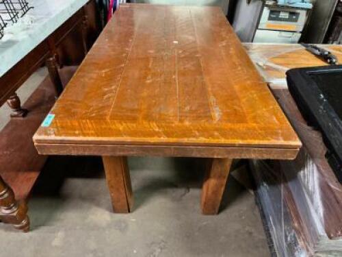 72" X 30" WOODEN DINING TABLE.