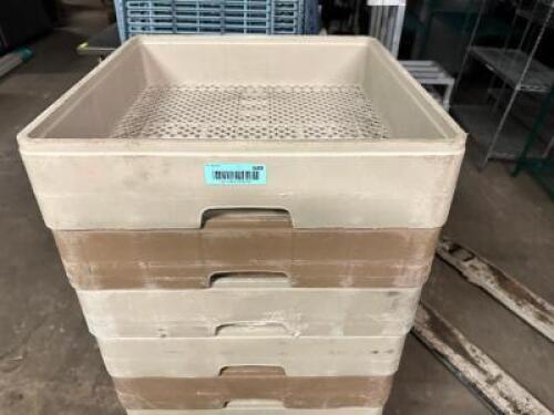 (10) PLASTIC GLASS RACKS W/ DOLLY