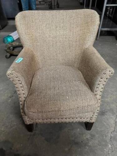 UPHOLSTERED ARM CHAIR - TAN