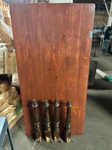 72" X 30" WOODEN DINING TABLE.