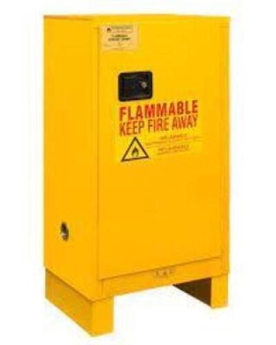 DESCRIPTION: (1) FLAMMABLE STORAGE CABINETBRAND/MODEL: DURHAM #1016ML-50INFORMATION: YELLOWRETAIL$: $716.30 EASIZE: 16 GALLON,&nbsp;23 x 18 x 50QTY: 1
