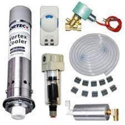 DESCRIPTION: (1) THERMOSTATIC VORTEX COOLER ENCLOSURE BRAND/MODEL: VORTEC #6XT31 RETAIL$: $1363.95 EA SIZE: 2,500 BTUH, 9 15/16 IN HT, 2 IN WD, 2 IN D