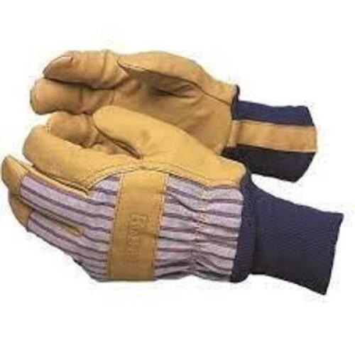 DESCRIPTION: (3) PAIRS OF LINED PREMIUM GRAIN PIGSKIN PALM WITH KNIT WRIST WORK GLOVES BRAND/MODEL: KINCO #1927KW INFORMATION: YELLOW RETAIL$: $33.47