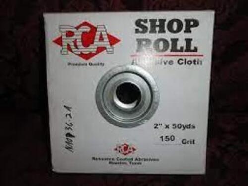 DESCRIPTION: (2) ROLLS OF ABRASIVE SHOP ROLL BRAND/MODEL: RCA RETAIL$: $40.00 EA SIZE: 2" X 50YD QTY: 2