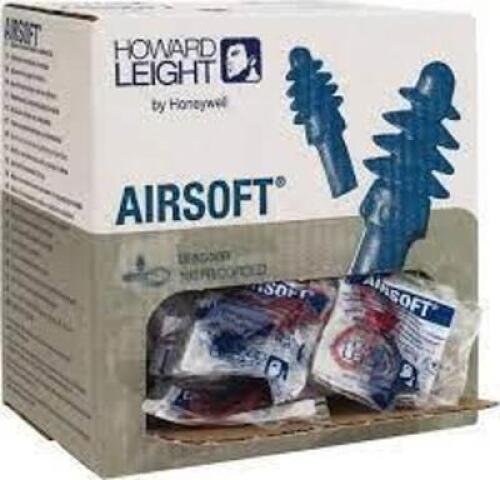 DESCRIPTION: (2) CASES OF (100) AIRSOFT MULTIPLE-USE EARPLUGS BRAND/MODEL: HOWARD LEIGHT #09798190 INFORMATION: BLUE WITH RED VINYL CORD RETAIL$: $144