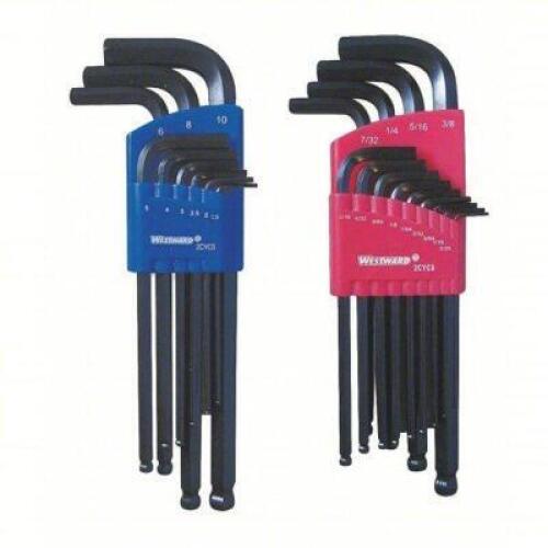 DESCRIPTION: (1) HEX KEY SET BRAND/MODEL: WESTWARD #2CYC7 INFORMATION: PLASTIC HOLDERS, ALLOY STEEL RETAIL$: $31.92 EA SIZE: 22 PIECES, METRIC QTY: 1