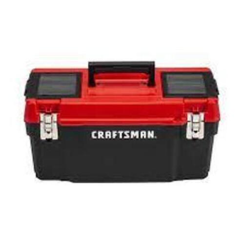 DESCRIPTION: (1) LOCKABLE TOOL BOX BRAND/MODEL: CRAFTSMAN #CMST20901 INFORMATION: BLACK AND RED RETAIL$: $26.26 EA SIZE: 20" QTY: 1