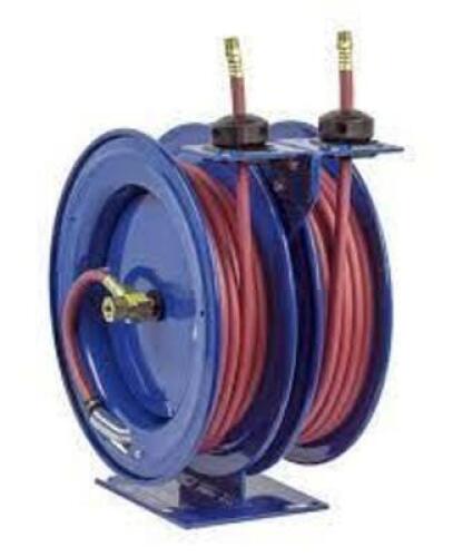 DESCRIPTION: (1) DUAL PURPOSE SPRING REWIND HOSE REEL BRAND/MODEL: COXREELS #C-LP-335-335 INFORMATION: BLUE RETAIL$: $790.99 EA QTY: 1