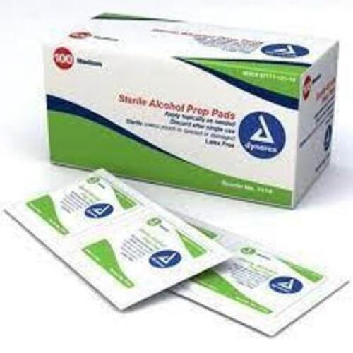 DESCRIPTION: (3) CASES OF (20) BOXES OF (100) STERILE ALCOHOL PREP PADS BRAND/MODEL: DYNAREX #67777-121-14 RETAIL$: $30.00 EA QTY: 3