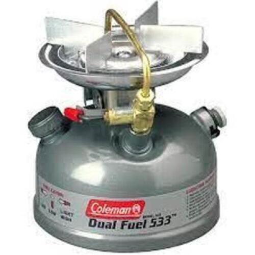 DESCRIPTION: (1) COMPACT STOVE BRAND/MODEL: COLEMAN DUAL FUEL 533 RETAIL$: $100.00 EA QTY: 1