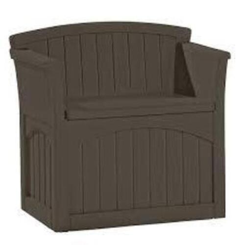 DESCRIPTION: (1) PATIO BENCH BRAND/MODEL: SUNCAST #PB2600J INFORMATION: JAVA RETAIL$: $100.00 EA SIZE: 31 GALLON QTY: 1