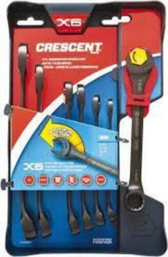 DESCRIPTION: (1) RATCHETING COMBINATION WRENCH SET BRAND/MODEL: CRESCENT #61684965 INFORMATION: BLACK RETAIL$: $42.25 EA SIZE: 8-17 MM QTY: 1