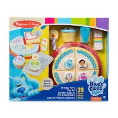DESCRIPTION: (1) BIRTHDAY PARTY PLAY SET BRAND/MODEL: BLUE'S CLUES RETAIL$: $44.99 EA SIZE: 38 PIECES QTY: 1